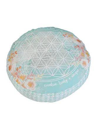 THE SPIRIT OF OM | Meditationskissen rund jade/orange | 